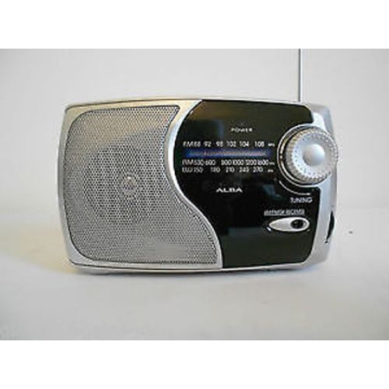 Alba Traditional Portable Radio - Silver