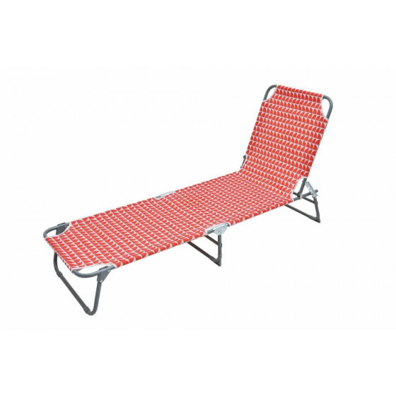 Habitat Metal Folding Sun Lounger - Geo Orange