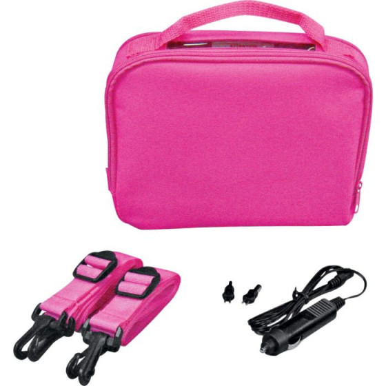 Pink Gadget Bag with Car Charger - 7 Inch