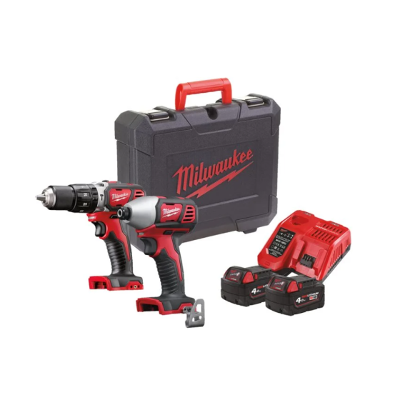 Milwaukee M18BPP2Q-402C 18V Li-Ion RedLithium Cordless Twin Pack
