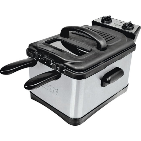 Cookworks Twin Professional Deep Fat Fryer - Stainless Steel