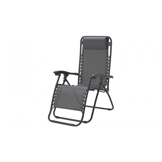 Home Set of 2 Sun Lounger Chairs - Grey