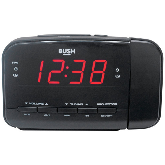 Bush Projection Alarm Clock - Black