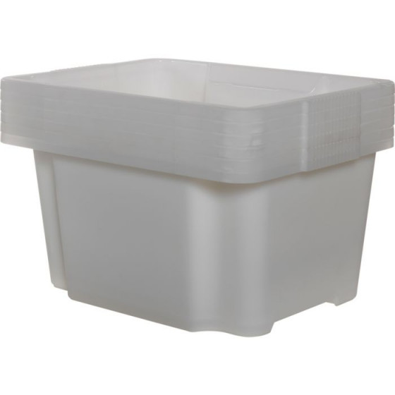 Keter 30L Plastic Pack of 6 Stack & Nest Boxes-Translucent