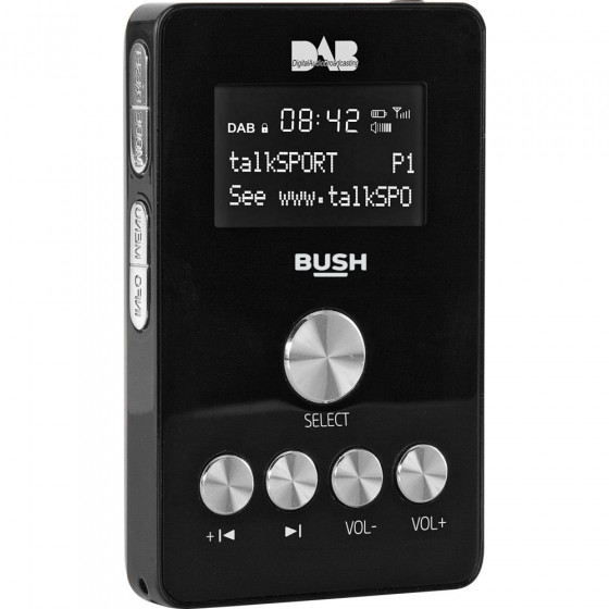 Bush Portable Handheld DAB Radio - Black