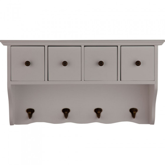 4 Drawer Hallway Shelf - White