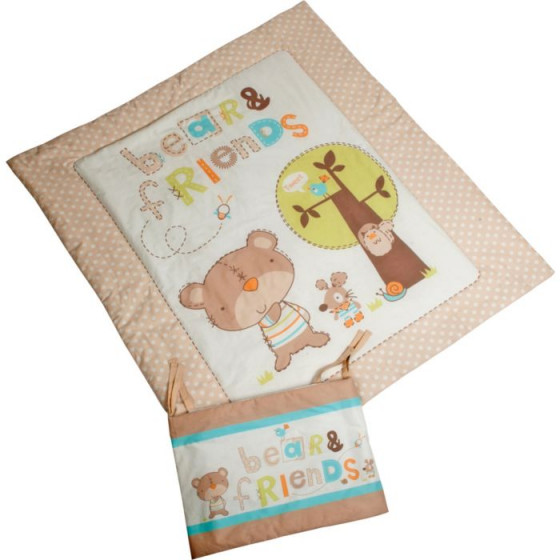 Bear and Friends Quilt and Bumper Set - Natural (No Instructions)