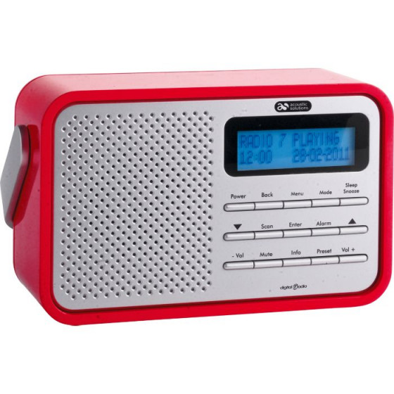 Acoustic Solutions Gloss DAB Radio - Red.