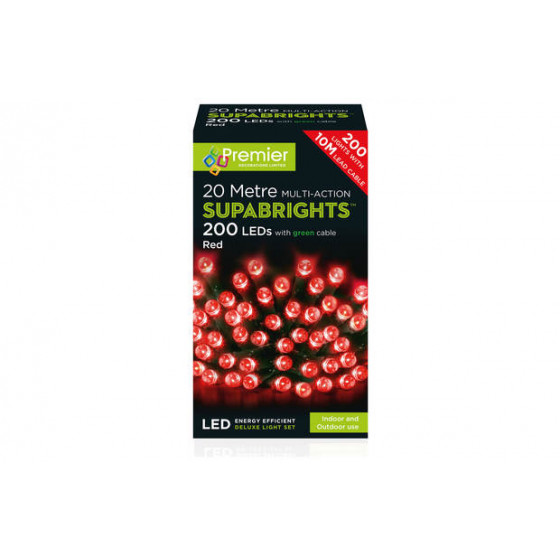 Premier Decorations 200 LED Multi Lights - Red