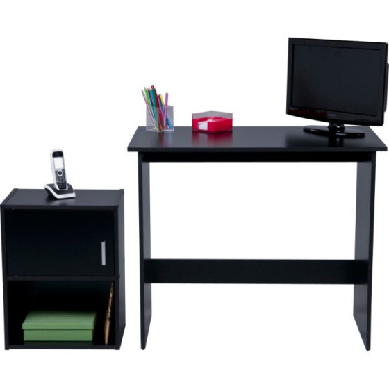 Soho Office Desk and Cabinet Package - Black
