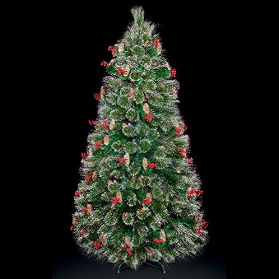 Premier Decorations LED Snow Tipped Bottle Brush Christmas Tree - 4ft