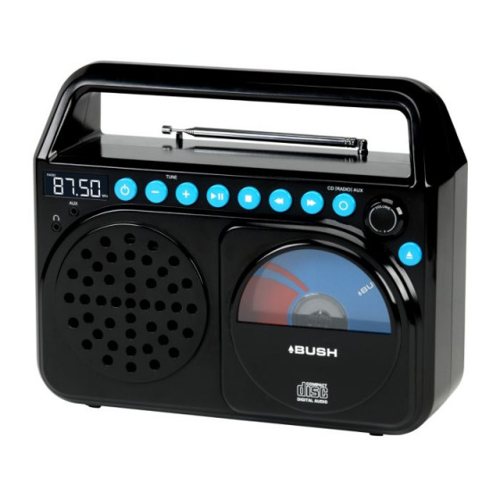Bush Wave Boombox with CD Player - Black