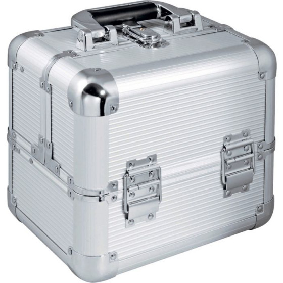 Medium Aluminium Cosmetics Case - Silver