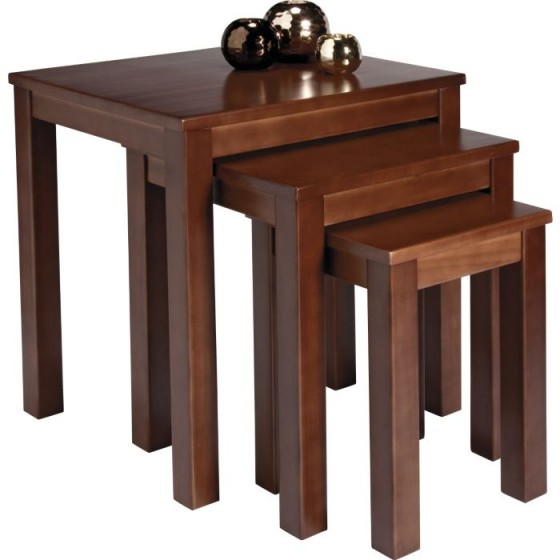 Nest of Tables - Walnut Effect (Damage On Large Table Leg)