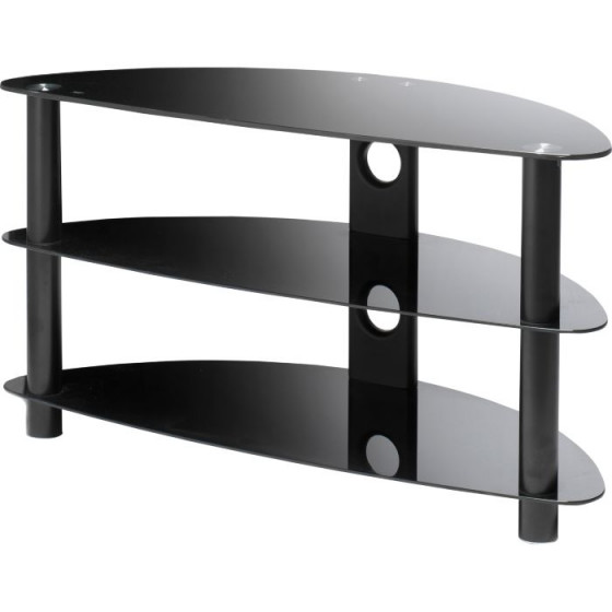 Black Glass Curved TV Stand - Up to 42 Inch