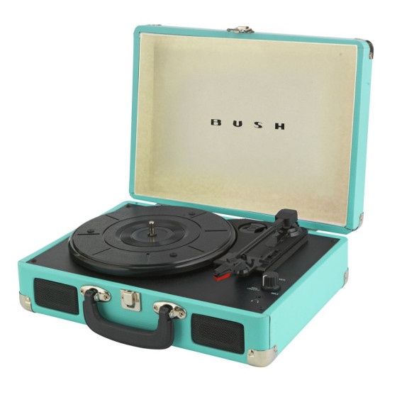 Bush Classic Retro Portable Case Record Player - Teal