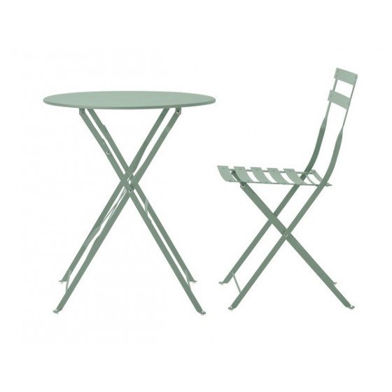 Home Eve Folding 1 Chair Metal Bistro Set - Green