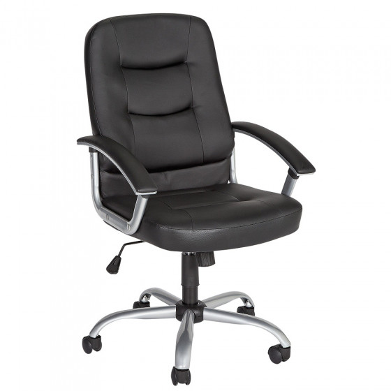 Carter Leather Effect Height Adjustable Office Chair - Black