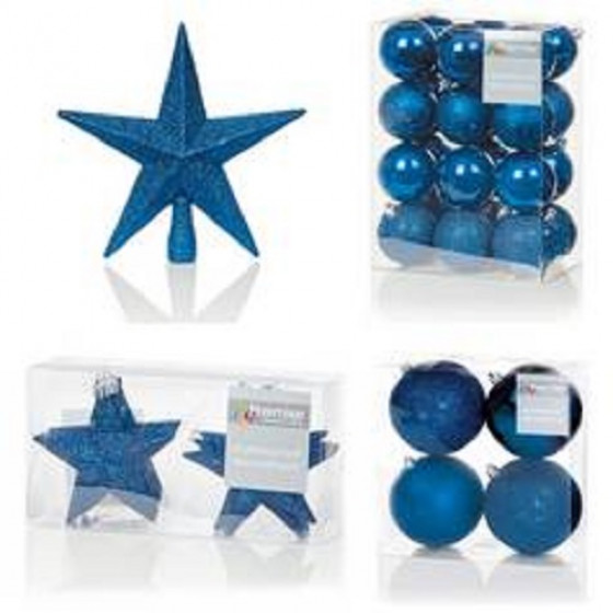 Premier Decorations 35 Piece Luxury Chrismas Tree Decoration Set - Dark Blue