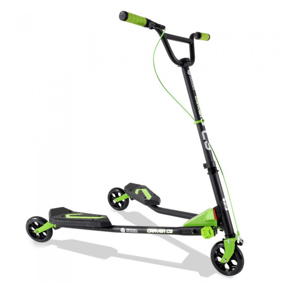 Yvolution Fliker C3 Scooter - Matte Black/Green