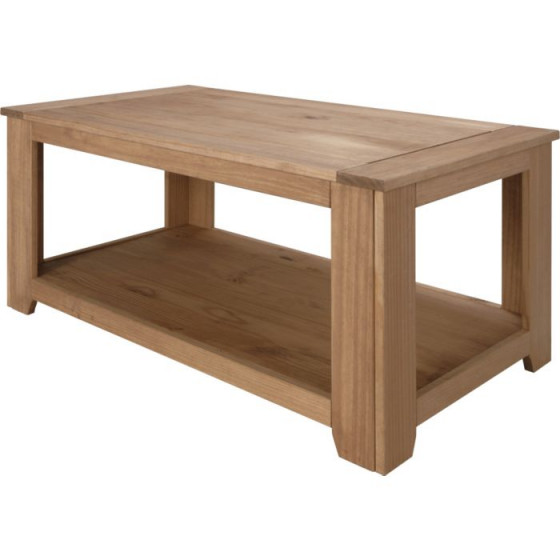 Living Penton Coffee Table - Solid Dark Pine