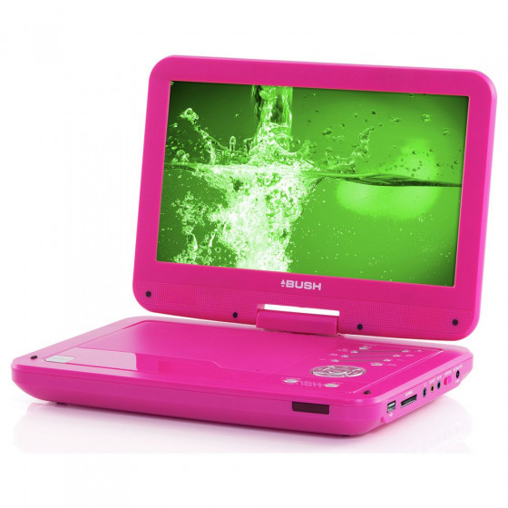 Bush 10 Inch Pink Portable DVD Player (No Remote Control)