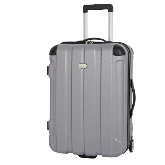 Go Explore Medium 2 Wheel Suitcase - Silver