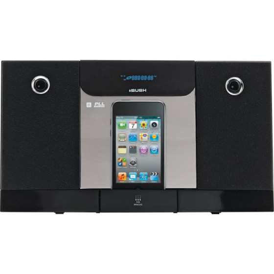 Bush Flat CD Micro System with Dock - Black