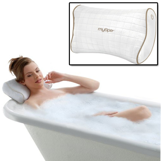 HoMedics MySpa Vibrating Bath Pillow Neck Shoulder Massage Cushion Suction Cups