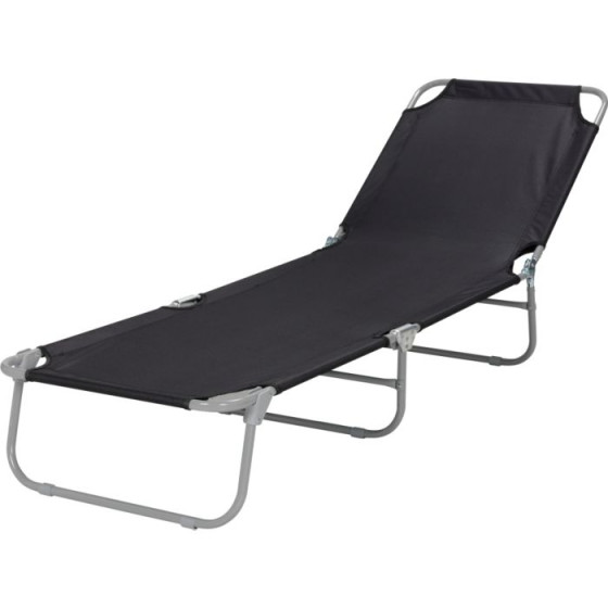 Folding Sunbed - Black