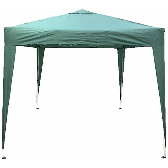 Home 2.4m x 2.4m Pop Up Garden Gazebo - Green (One Corner Tie Missing)