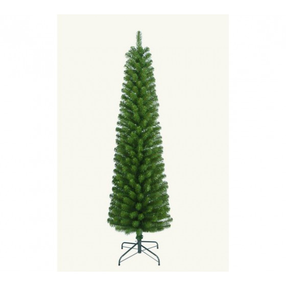 Home 6ft Pencil Christmas Tree With Lights - Green
