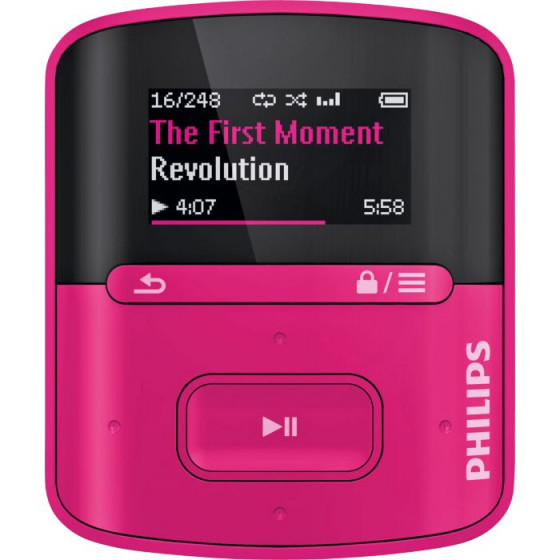 Philips SA4RGA 4GB GoGear Raga MP3 Player - Pink
