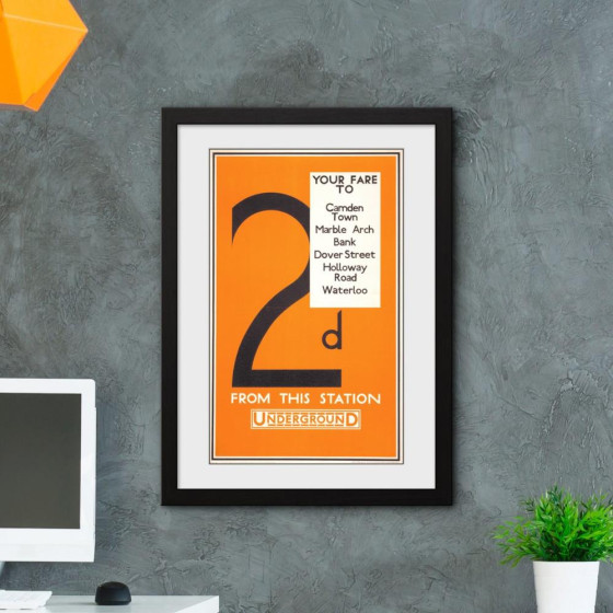 TFL 70x50cm Fare By Underground Framed Print