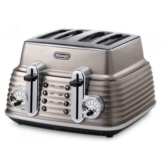 DeLonghi Scultura CTZ4003BG 4 Slice Toaster - Champagne