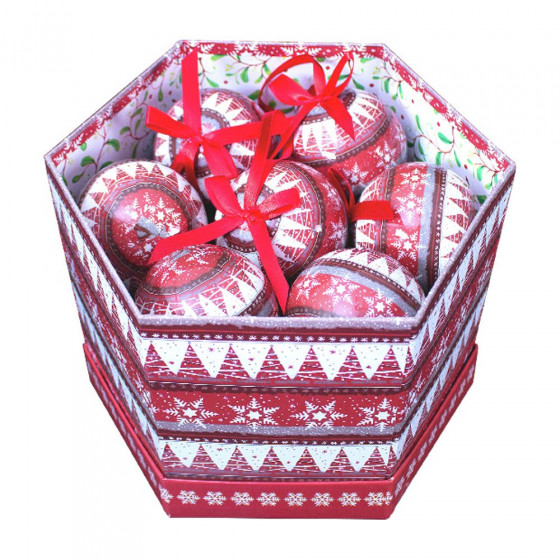 The Christmas Workshop 14 Piece Nordic Decoupage Baubles