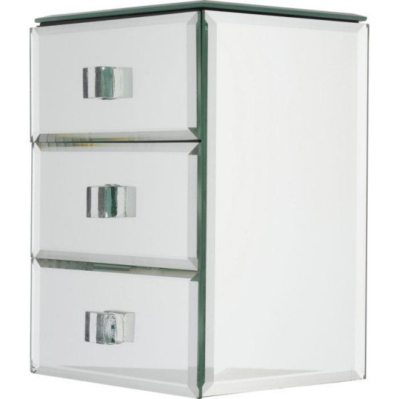 Mirrored Glass 3 Drawer Jewellery Box
