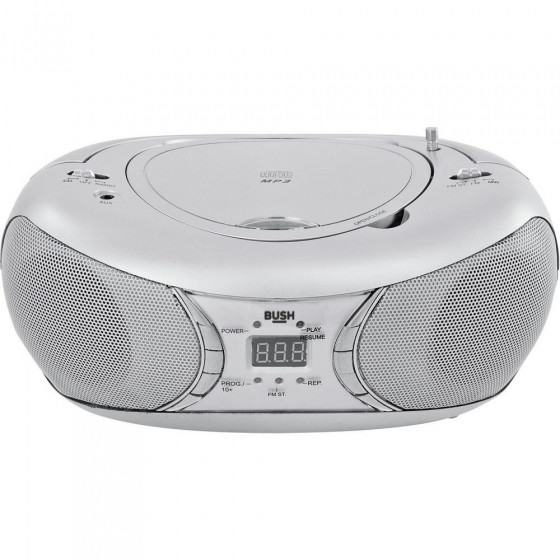 Bush Portable CD & MP3 Player Stereo Boombox - Silver
