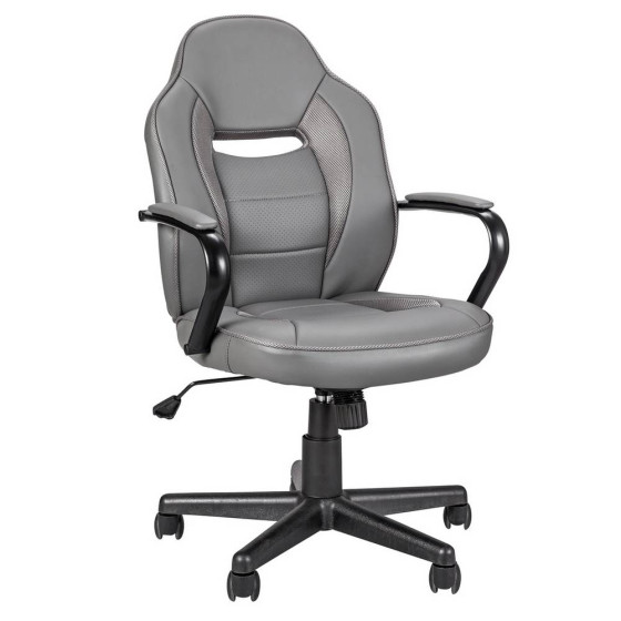 Home Faux Leather Gaming Chair Office - Grey