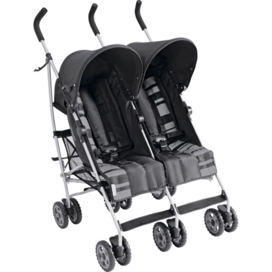 Mamas and Papas Swirl Twin Pushchair - Black