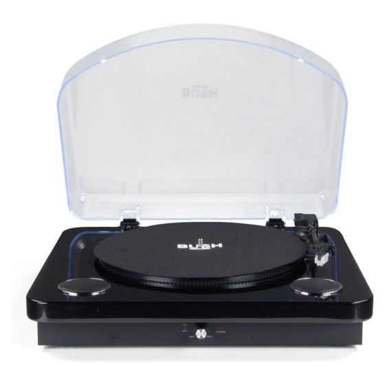 Bush Turntable Record Player with Speakers - Black