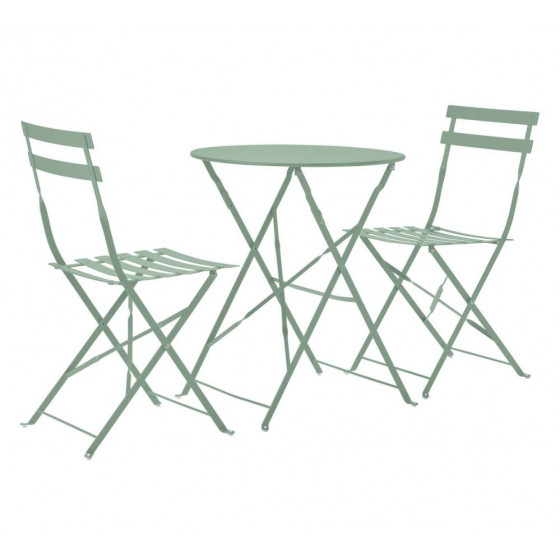 Home Eve Folding 2 Seater Metal Bistro Set - Green