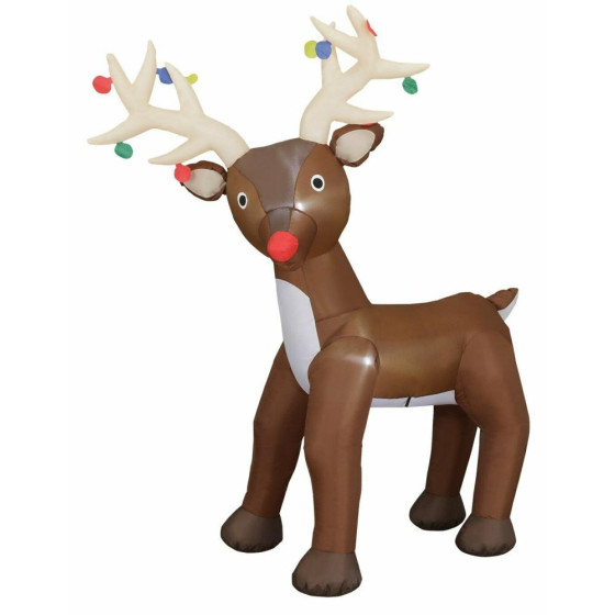Home Pre-Lit Inflatable Rudolph Reindeer Outdoor Christmas Decoration	