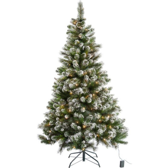 Pre Lit Snow Tipped Christmas Tree with 180 Lights - 6ft