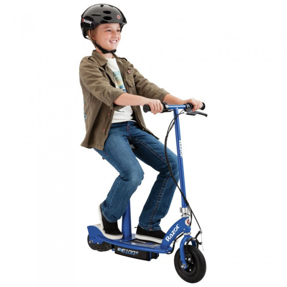 Razor E100S Electric Scooter With Seat – Blue (No Charger)
