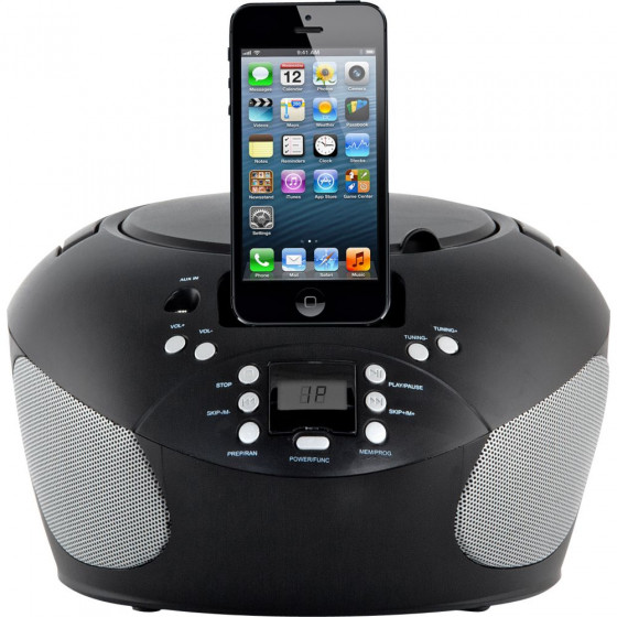 Bush CD Boombox with Lightning Dock - Black