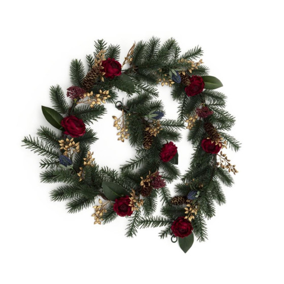Habitat 1.8m Country Walk Christmas Garland - Green