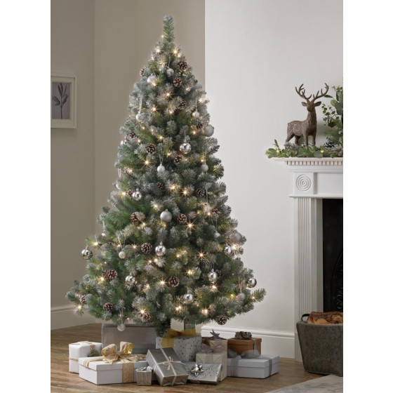 Habitat 6ft Pre lit Blue Oscar With Pine Cone Christmas Tree