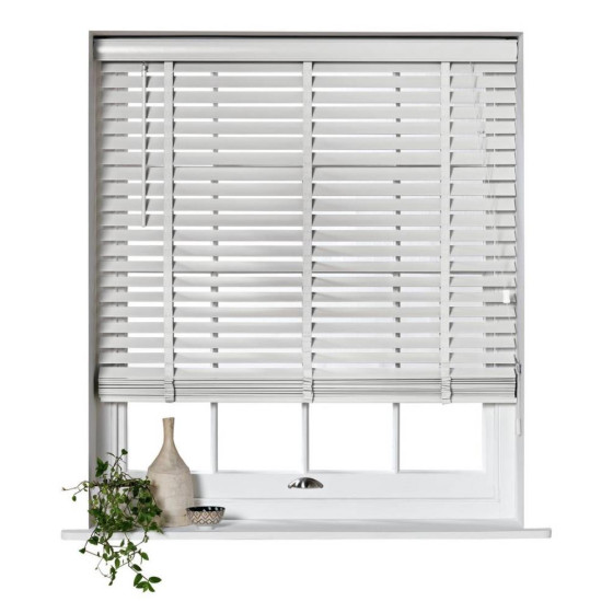 Home Elliott 50mm Wooden Tape Venetian Blind - White