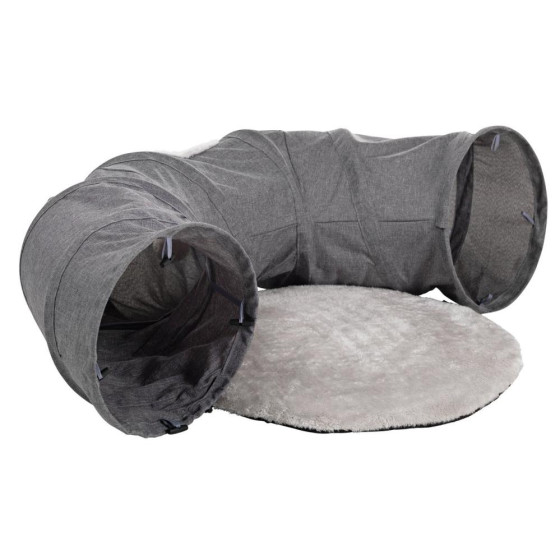 Home 2-In-1 Cat Tunnel With Cushion - Grey